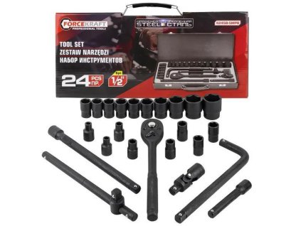 Set vtičnih ključe 1/2" 8-32mm 24kosov