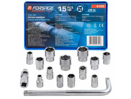 Set vložkov 1/2" 10-32mm 6-številčne 15kosov