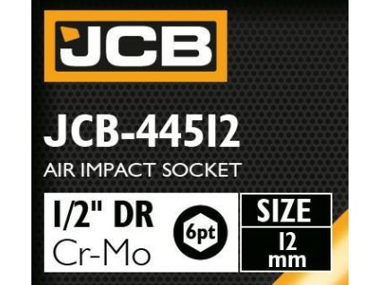 JCB Udarna vtičnica 1/2" 12 mm 6-ploščna Cr-Mo GLAVA