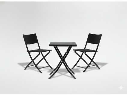 SET ZLOŽLJIVEGA BALKONSKA MIZA (MIZA + 2 STOLICE) ANTRACIT *9930