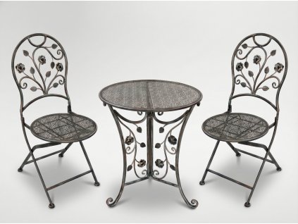 KOVINSKI VRTNI KOMPLET "MADISON" MIZA + 2 STOLI *8251