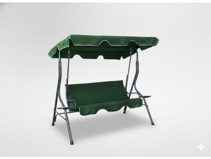 VRTNA ZGIBNA KLUPA 170 x 110 x 153 CM TEMNOZELENA BREZ PODLOGE, S DRŽALI ZA KOZARCE *0742