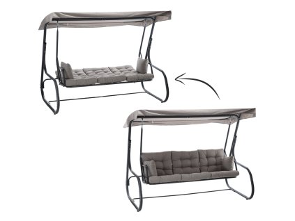 VRTNA GUNCNJA 215 x 130 x 175 CM SIVI MELIR S FUNKCIJO LEŽALNIKA PREMIUM *3125