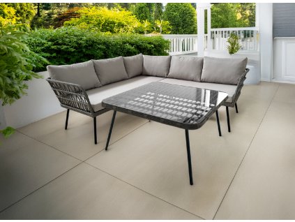 SET ZGRAJENIH ZUNANJIH KOSOV (KOTNI KAVČ, MIZICA) - SIVA, BLJAKI - SIVA *3385