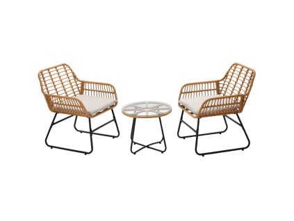 NABOR VRTNEGA POHIŠTVA (2 STOLI IN MIZA) - RJAVA, BLUDE - SIVA *3408