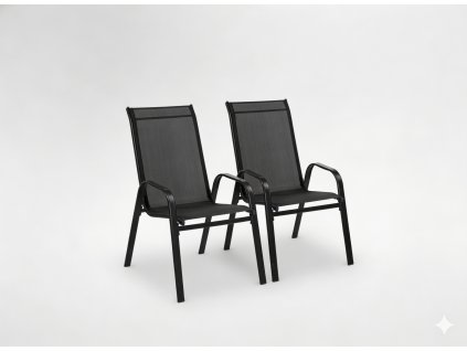 SET 2 ČRNIH VRTNIH STOLČKOV 54 x 70 x 92 CM *1625