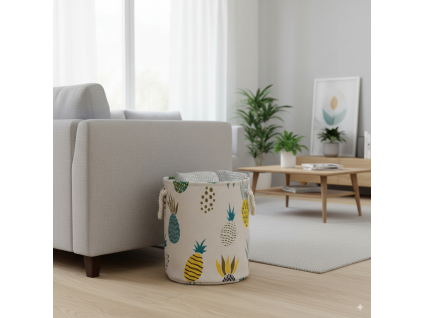 KOVČEK ZA PERILO/IGRAČE 40 x 45 CM OKROGLI ANANAS VEČJI *4915