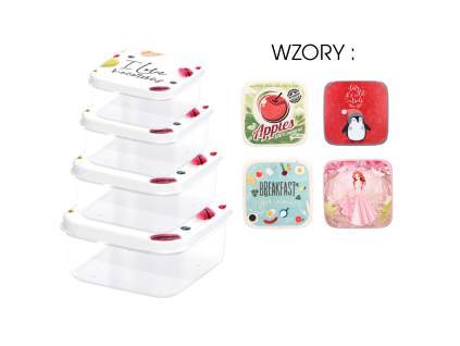 SET 4 KVADRATNIH POSOD S MOTIVOM *6781