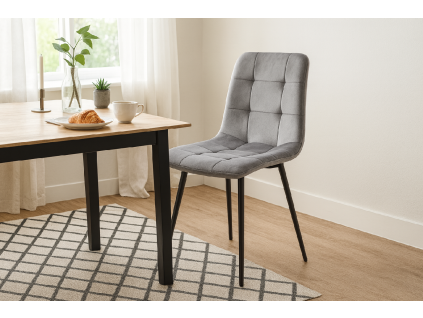 MODERNA VELURSKA STOLEC SIVA *2937