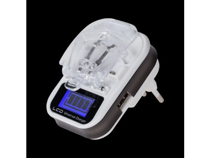 Polnilec za baterije Li-ion/Li-poly LCD USB