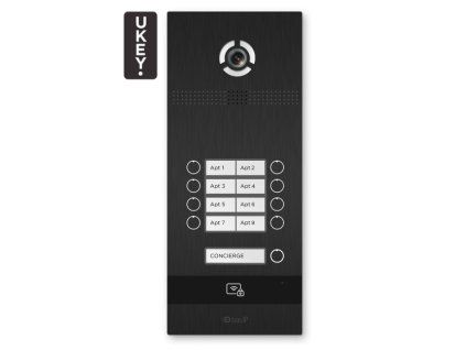 BI-08FB BLACK - IP vhodni panel, 8-nadstropni, UKEY, SIP 2.0 - BasIP