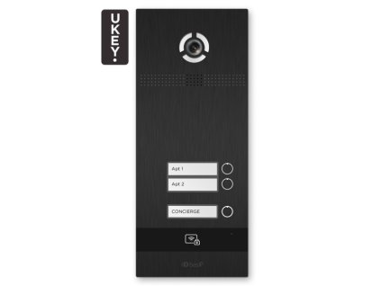 BI-02FB ČRN - IP vrata panel, 2-najemniški, UKEY, SIP 2.0 - BasIP