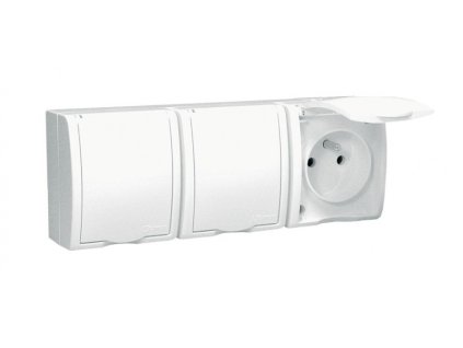 Vtičnica IP54 250 V Simon Aquarius trojna bela