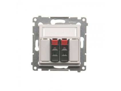 Vtičnica za zvočnik Simon 54 premium dvojna bela