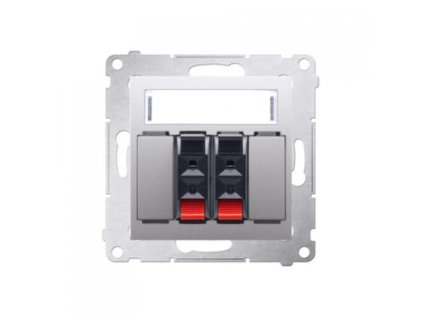 KONTAKT-SIMON Dvojna zvočnika vtičnica Simon 54 premium srebrna DGL32,01/43