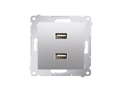 KONTAKT-SIMON Dvojna USB vtičnica Simon 54 premium modul srebrna DC2USB,01/43