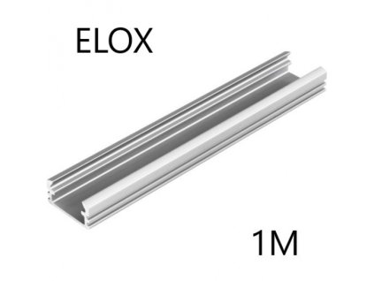 KOBI Aluminijasti profil P2S za LED trakove 1m - eloksiran K1PLP2S
