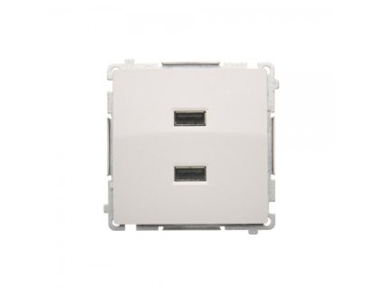 Dvojna USB vtičnica Simon Basic modul bela