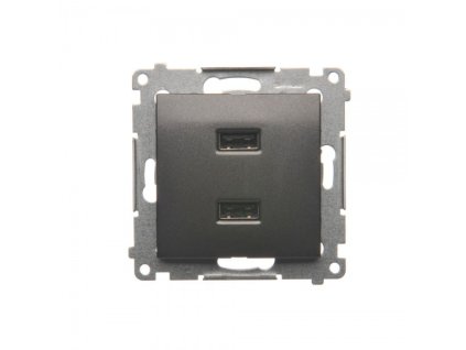 Dvojna USB vtičnica Simon 54 premium modul antracit