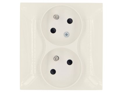 Vtičnica 250 V Simon 54 dvojna poševna z zavesami bež