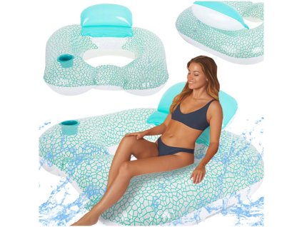 Materac dmuchany fotel do plywania lezak basenowy z poduszka oparciem uchwyt BESTWAY 43097 102x94cm 173890