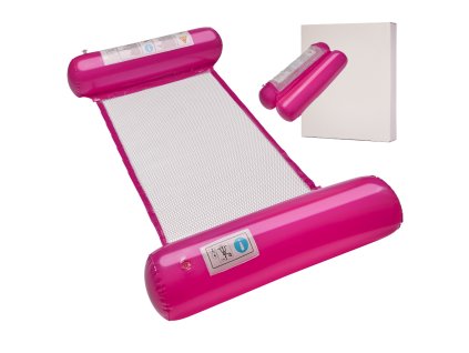 Materac dmuchany fotel krzeslo hamak do plywania 120cm rozowy 133508