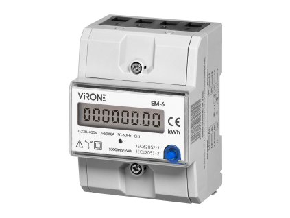 Trofazni števec električne energije 80A DIN TH 35mm EM-6