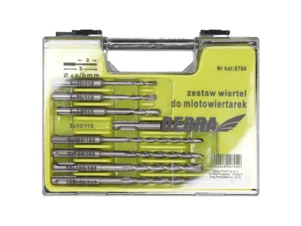 pol pl Zestaw wiertel do betonu DEDRA 0704 5 6 x110 2x8x110 6 8 10x160 10x210 SDS Plus 24087 1