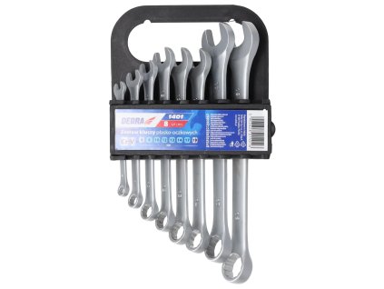 pol pl Zestaw kluczy plasko oczkowych DEDRA 1401 8szt CrV plas oczk 6 8 10 12 13 14 17 19 24646 1