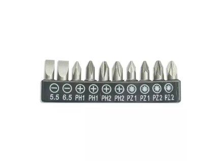 Set vijakovnih nastavkov 10 kos, 25 mm: SL5,5,6,5,PH1/2x2,PZ1/2x2 18A07S11