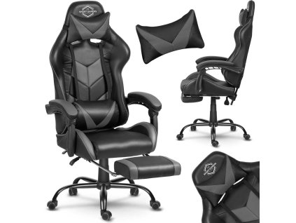 Igralni stol Cerberus črno-siv za igralce