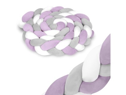 Prepletenec za posteljo 3m - vijoličen in siv