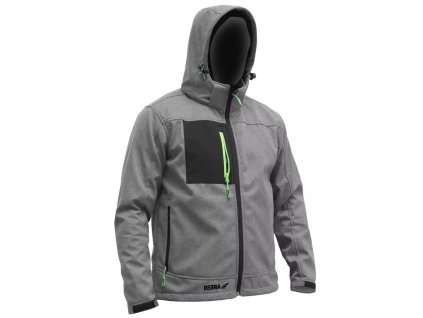 Delovna jakna softshell s kapuco, velikost:S, 96% poliester +4% elastan BH61KS-S (Farba Šedá, Veľkosť S.)