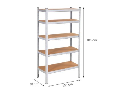 93180 ha5212 regal 180 x 100 x 60 cm 5 polek M0