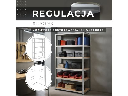 180937 ha5213 regal 225 x 110 x 50 cm 6 polek M0