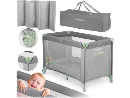 Potovalna posteljica 125 x 65 x 78 cm RK-240 mint siva