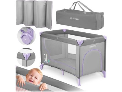 Potovalna posteljica 125 x 65 x 78 cm RK-240 siva sivka