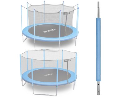 Spodnji steber trampolina z zunanjo in notranjo mrežo 252 - 435 cm moder