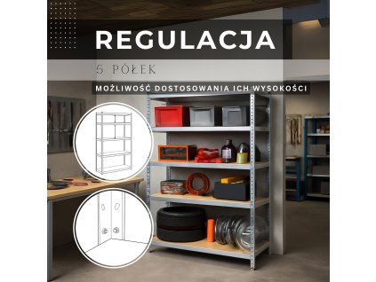 180909 ha5164 regal 205x120x45 cm 5 polek M0