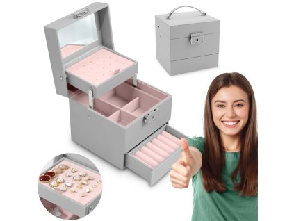 Skrinja za nakit MS-703 Massido - siva