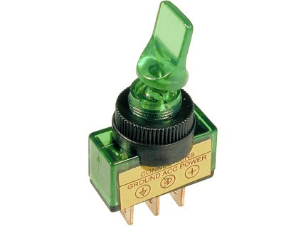 Preklopno stikalo ASW-14D 12V zeleno