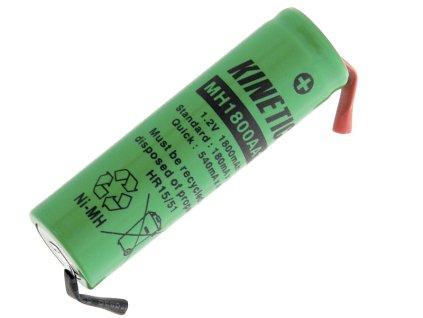 Polnilna baterija R6 Ni-MH AA 1800mAh za spajkanje