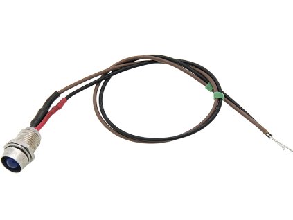 LED indikator 5 mm (MODRA 12V) s kablom