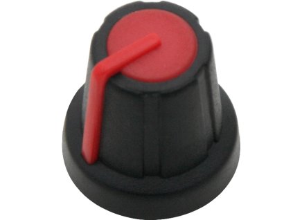 Gumb za potenciometer N-2 v rdeči barvi, 17,5 mm