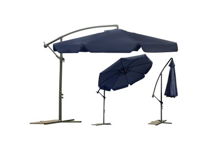 Vrtni senčnik 350 cm temno moder