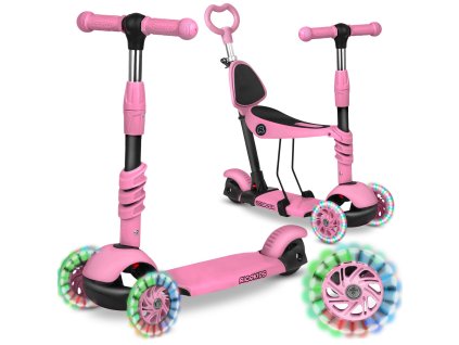 Rožnati skiro s tremi kolesi Todi