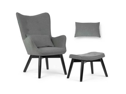 Siva stol z naslonjačem Norse