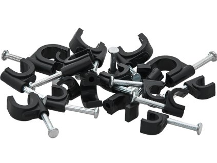 Spona za kabel 100 kos 6 mm črna okrogla