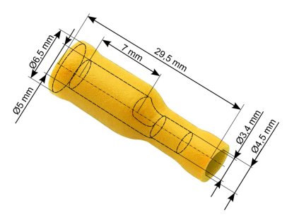 Izolacijski priključek, gen, 5,0/24,5 mm rumena