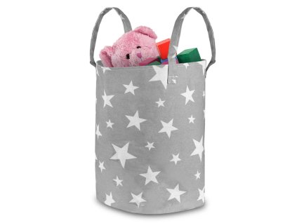 Košara za igrače - siva z zvezdicami